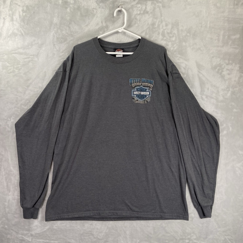 Harley Davidson Motorcycles T-Shirt men's XXL Graphic Tee Long Sleeve 2XL Biker